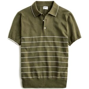 J.crew short-sleeve heritage cotton tipped sweater-polo in stripe Size XS